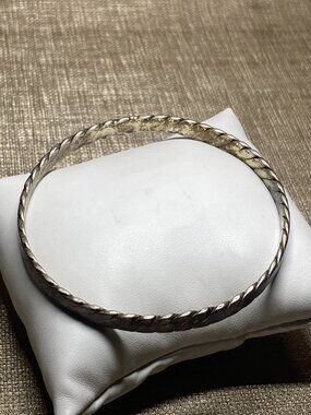 Vintage Mexico Sterling Silver 925 Twisted Bangle Bracelet 17.26g